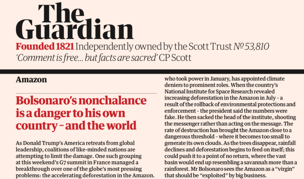 The Guardian, Tuesday 27 August 2019